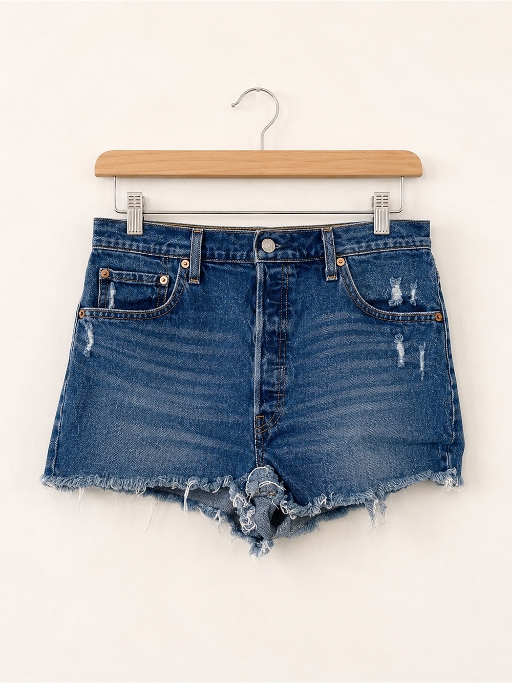 Levi's Blue Button 501 Jean Shorts 34